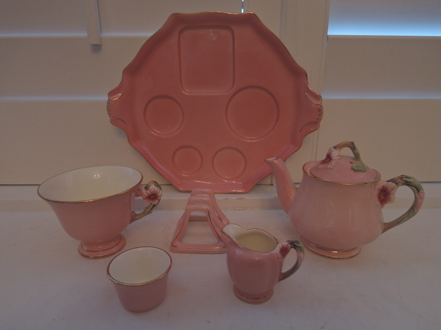 Vintage Royal Winton Pink Petunia Breakfast Set Tea For One 1950's