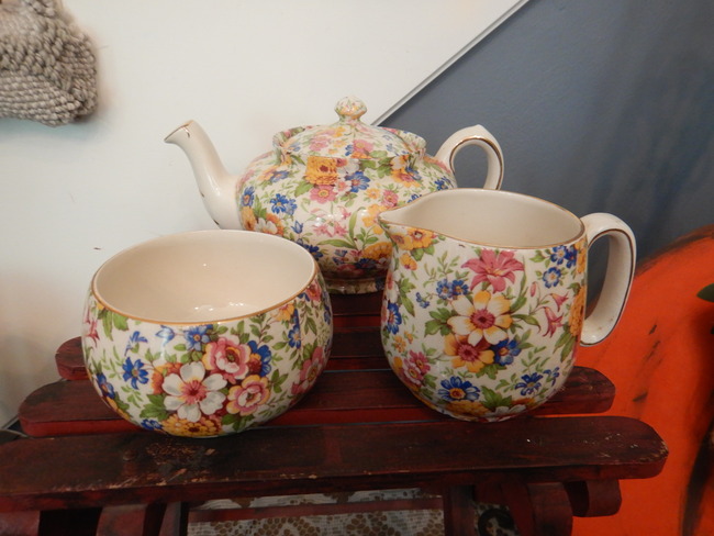 Vintage Lord Nelson Ware Chintz Marigold Tea Set Teapot Rare!