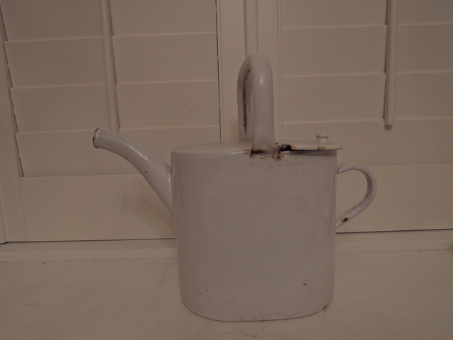 Vintage French/Belgium Enamel Hot Water Watering Can Enamelware 1930's Garden