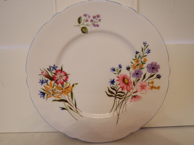 Vintage Shelley Wild Flowers 6.5" Plate Pale Blue Rim 13668