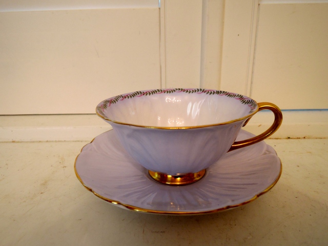 Vintage Shelley Oleander Pale Blue Fruit Cup & Saucer Teacup