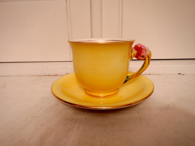 Vintage Royal Winton Yellow Tiger Lily Cup & Saucer