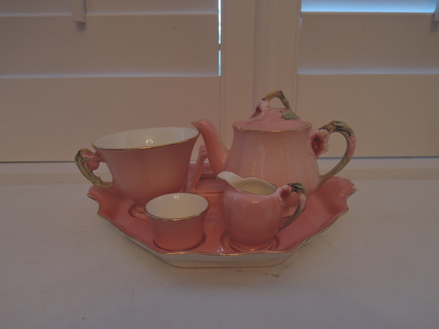 Vintage Royal Winton Pink Petunia Breakfast Set Tea For One 1950's