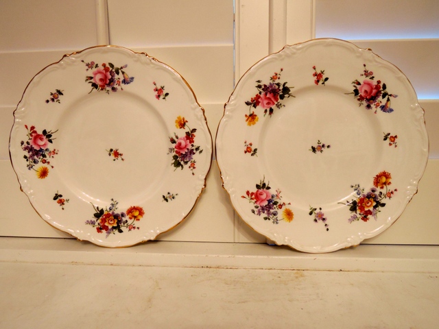 Vintage Pair of Coalport Marita Floral 10.5" Dinner Plates