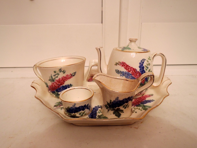 Vintage Royal Winton Delphinium Breakfast Set Tea for One Teapot