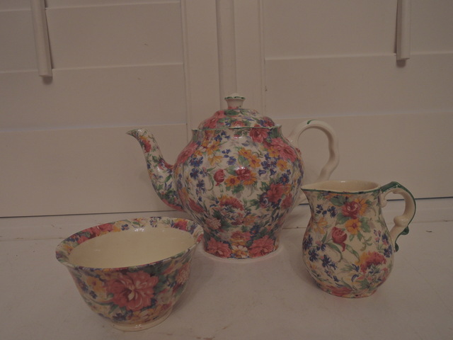 Rare! Vintage Midwinter Chintz Brama Springtime Tea Set Teapot Burslem