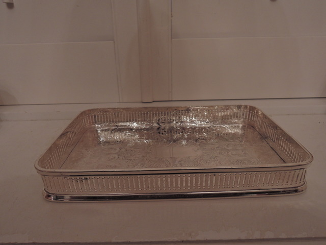 Vintage Arthur Price Silverplate Gallery Tray For Boudoir Vanity Rare Size