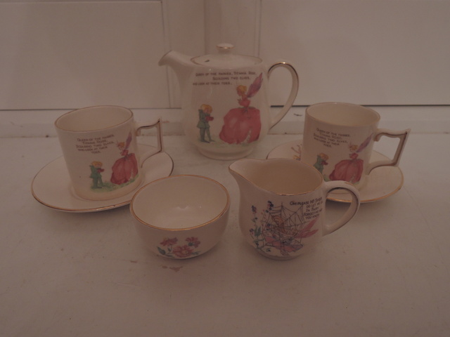 Darling Vintage James Kent Fairyland Fairies Child's Tea Set Teapot