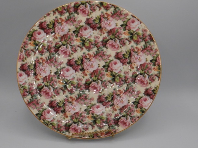 Vintage Chintz Collection by Royale Garden 10.5" Dinner Plate Pink Roses