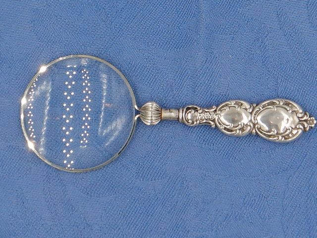 Sterling Silver Ornate Handle Magnifying Glass Birmingham 1901