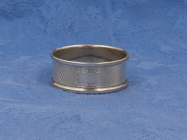 Antique Victorian Sterling Silver Napkin Ring Birmingham 1988 Rectangle Cartouche