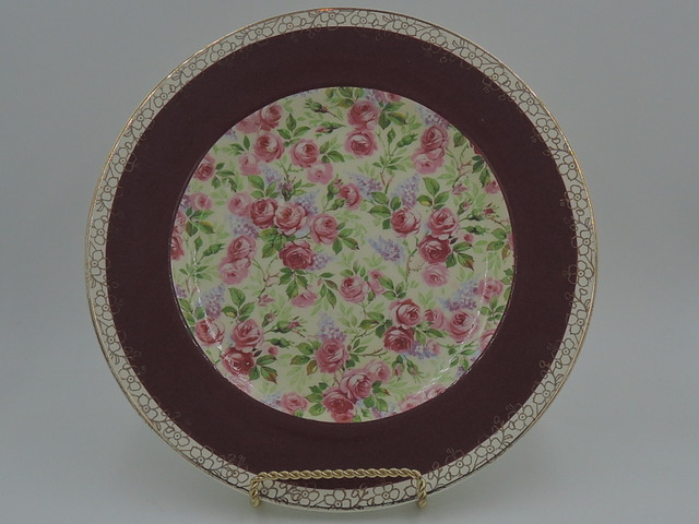 Vintage Royal Winton Chintz June Roses 9" Plate Gorgeous! 1930's