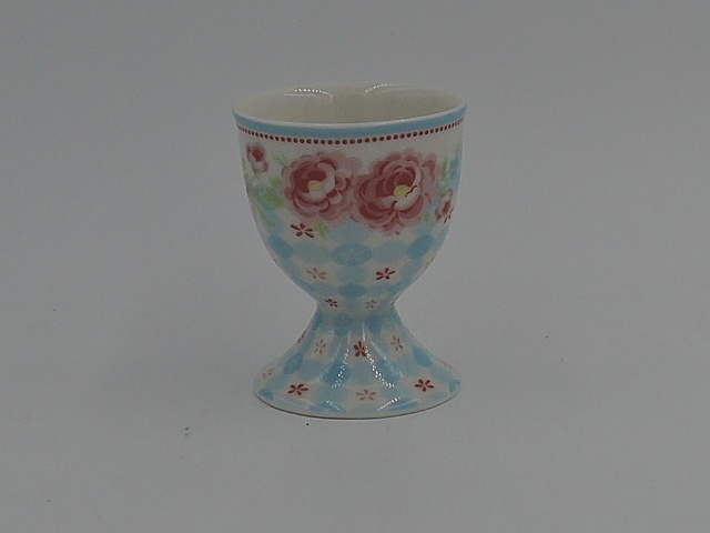 GREENGATE Pink Roses & Blue Eggcup Egg Cup