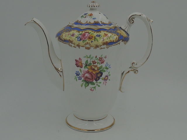 Vintage Paragon Blue Pompadour Teapot/Coffee Pot Beautiful!