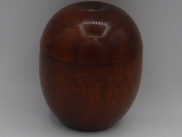 Antique Wooden Apple Fruitwood Tea Caddy Carved Box Wonderful Patina Treen