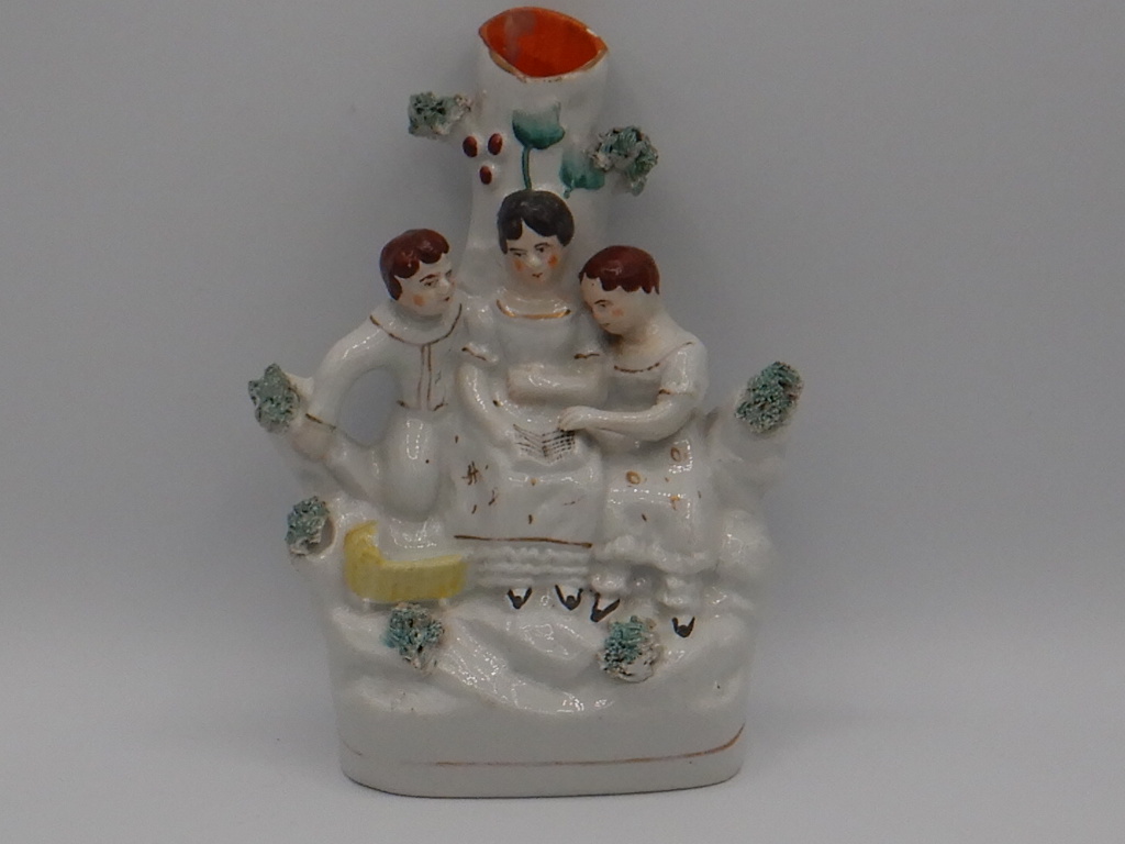 Antique Staffordshire Spill Vase Mother & Children Figurine 1850's
