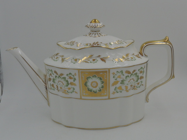 Vintage Royal Crown Derby Green Panel Large 5 Cup Teapot Fabulous!