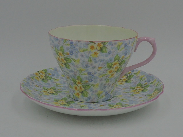 Vintage Shelley Chintz Primrose Pink Cup & Saucer Teacup 12586