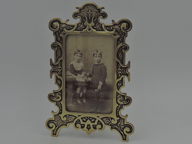 Vintage French Ornate Brass Photo Frame 3 1/2" x 2 1/2" Picture