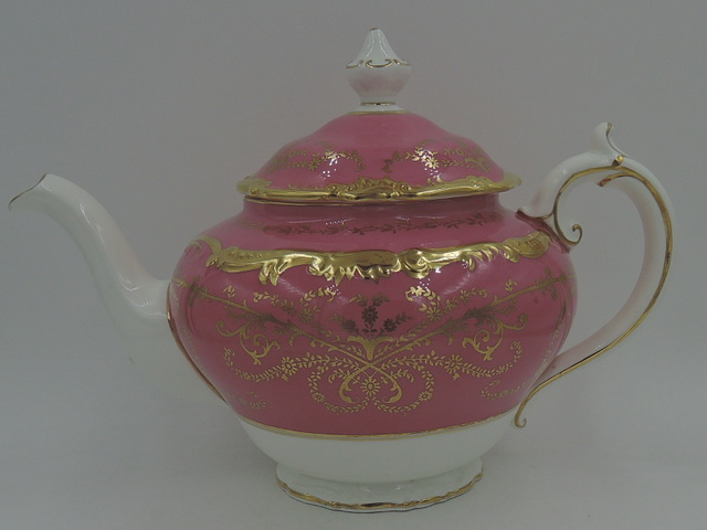 Rare! Vintage Coalport Pink Anniversary Teapot 6 Cups Gorgeous!