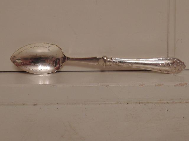 English Sterling Silver Handle Jam Spoon Serving c.1927 Lily of the Valley