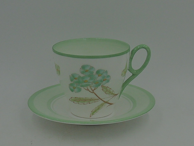 Vintage Shelley Green Sweet William Porcelain Petite Cup & Saucer 12489 795072