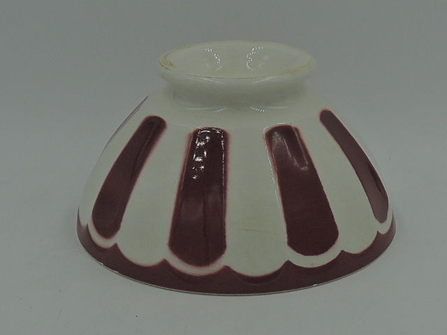 Vintage French Cafe Au Lait Bowl Pottery 1940's Red & White
