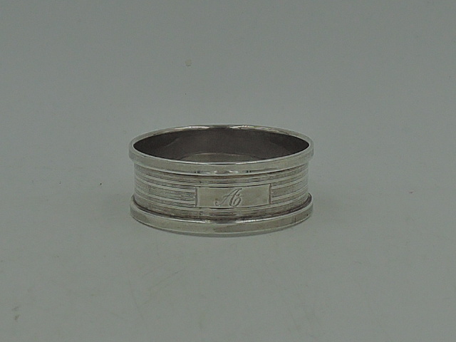 Antique English Sterling Silver Napkin Ring Monogram A Hallmarked 1936