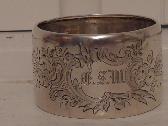 19th C. Antique German Silver Large Napkin Ring 800 Hallmark