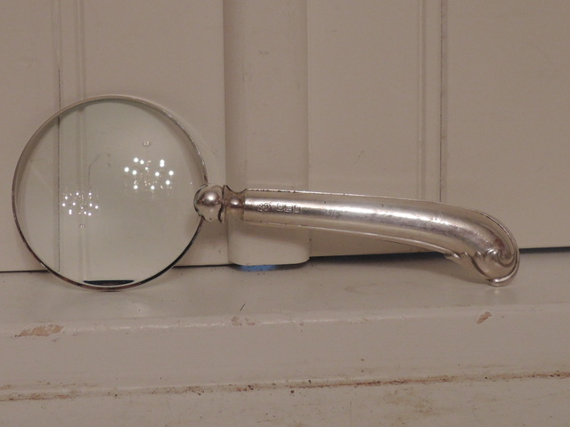 Antique Sterling Silver Ornate Handled Magnifying Glass Hallmarked Sheffield 1912