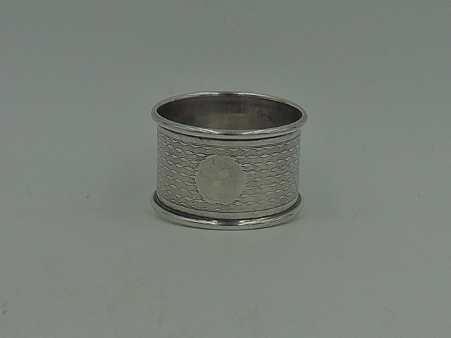 Antique English Sterling Silver Napkin Ring Blank Cartouche Birmingham 1924
