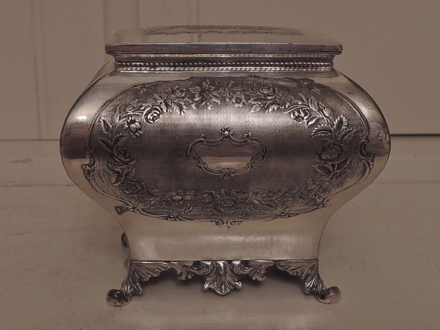 Antique W.W.H. & Co. Georgian Style Silverplate Tea Caddy Box EP Plate Silver