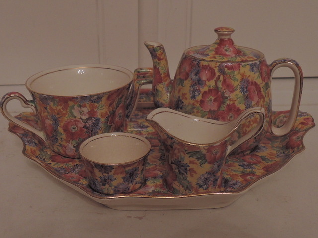 Vintage Royal Winton Chintz Royalty Breakfast Set Tea For One Teapot Old Mark