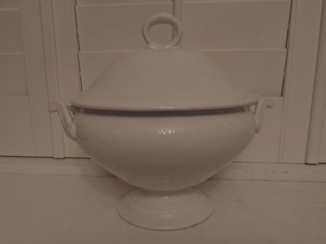 Antique French Ironstone Soup Tureen Creil & Montereau 1880's