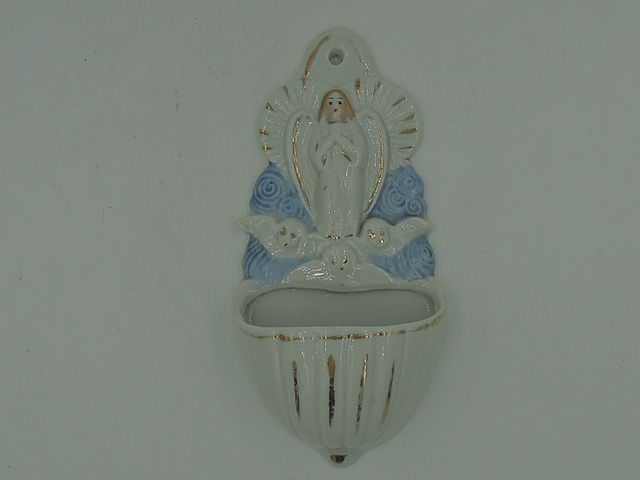 Very Sweet Antique French Angel Holy Water Font Angels