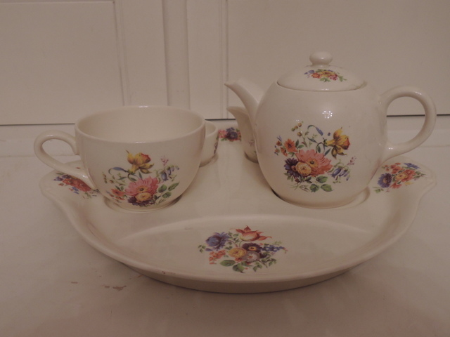 Vintage Royal Winton Floral Breakfast Set 1950's Teapot Tea for One