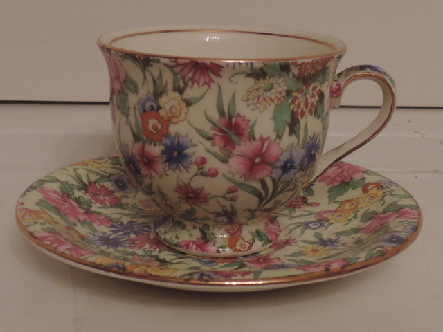 Vintage Petite Royal Winton Chintz Kew Cup & Saucer Teacup