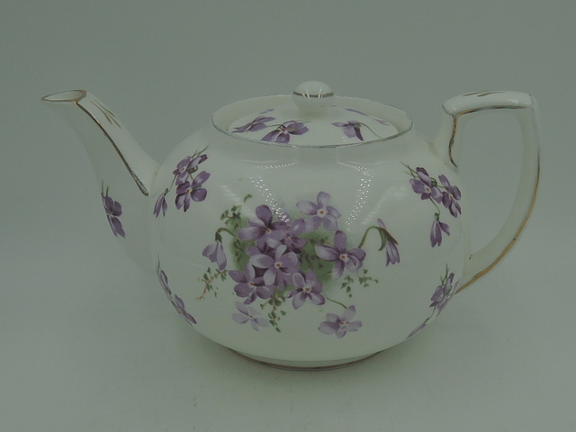 Rare! Hammersley Victorian Violets Teapot T. Goode & Co. 4 Cup