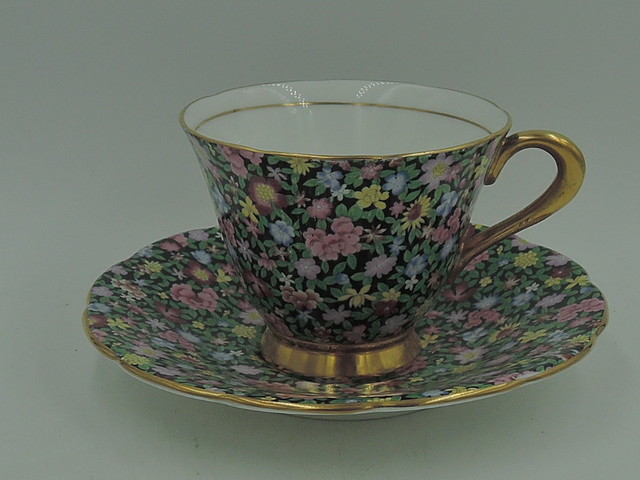 Vintage Tuscan Chintz Mille Fleurs Cup & Saucer Fine Bone China Teacup