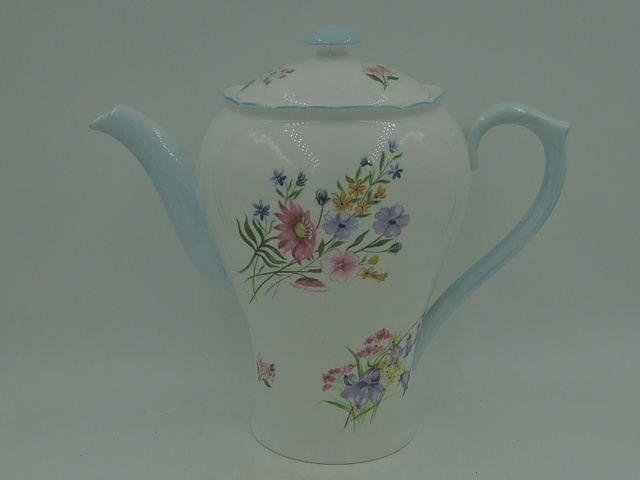 Vintage Shelley Blue Wild Flowers Teapot/Coffee Pot Beautiful