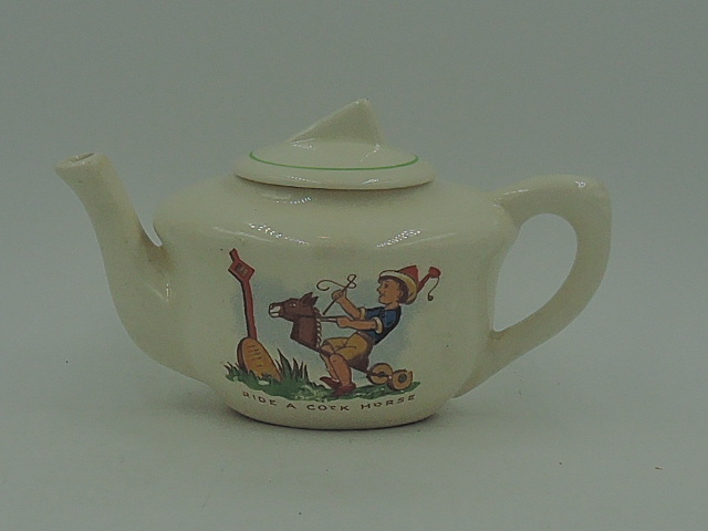 Vintage Ride A Cock Horse Child's Nursery Rhyme Teapot
