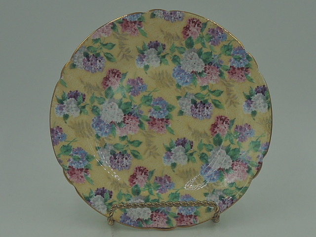 Vintage Shelley Chintz Tan Summer Glory 6" Plate Gilt Rim