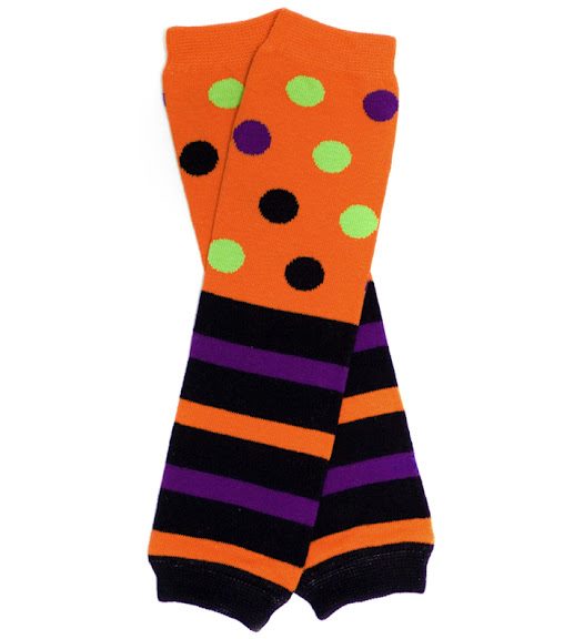 Halloween Polka Stripe Leg Warmers