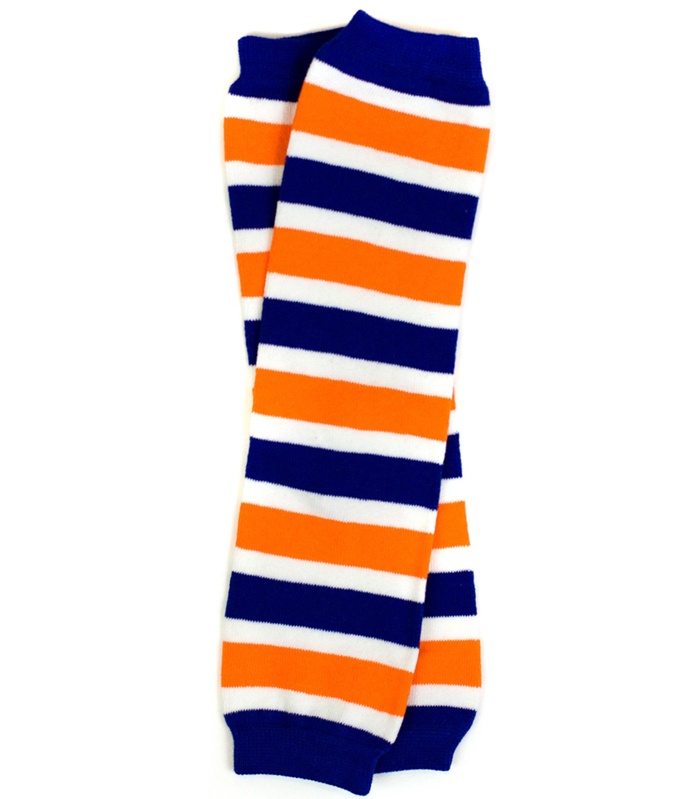 Blue Orange & White Leg Warmers