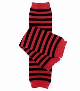 Red & Black Lady Bug Stripe Leg Warmers