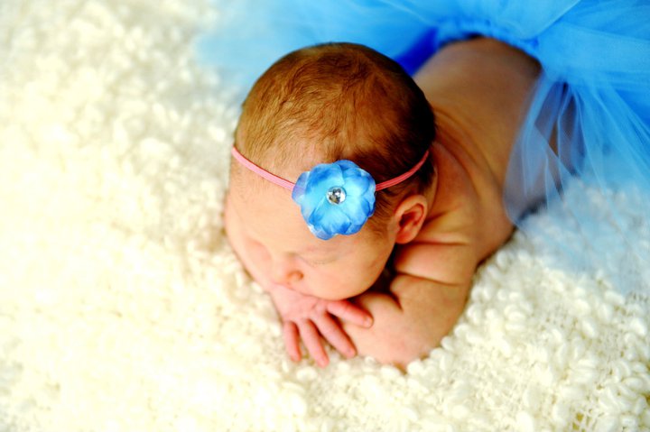 Baby Blue Mini Flower Headband