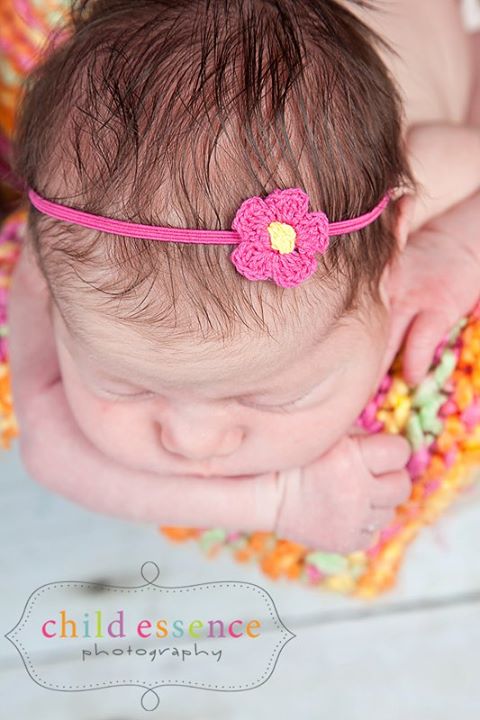 Hot Pink Crochet Flower Headband