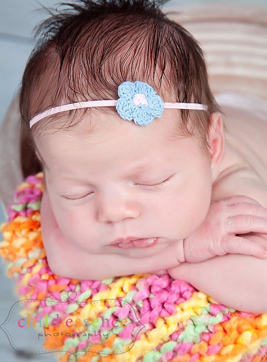 Baby Blue Crochet Flower Headband