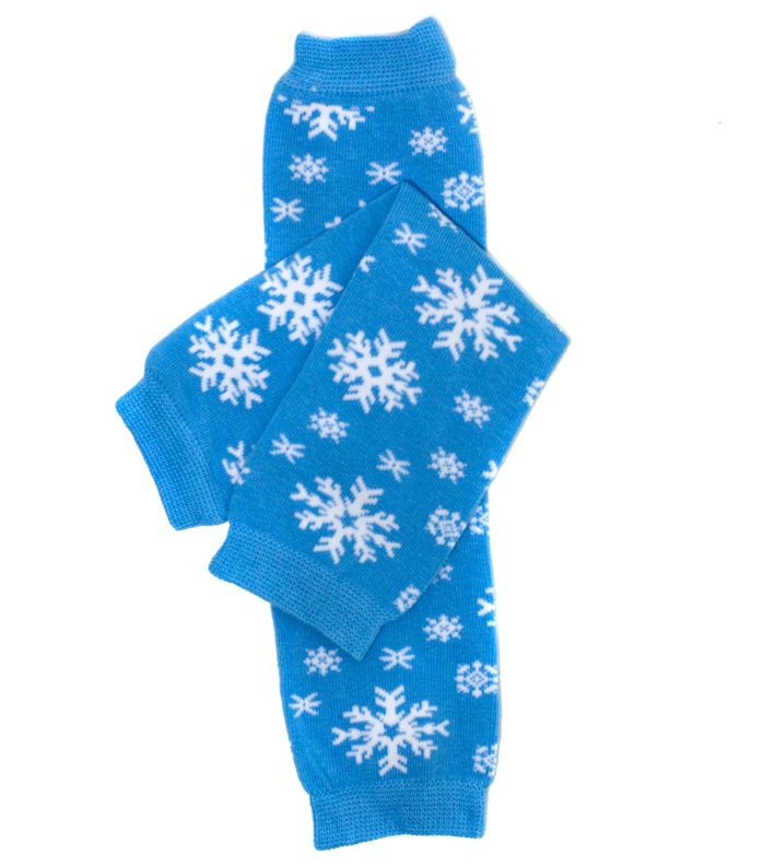 Winter Blue Snowflake Leg Warmers