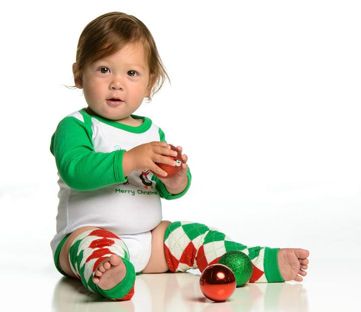 Christmas Green & White Argyle Leg Warmers